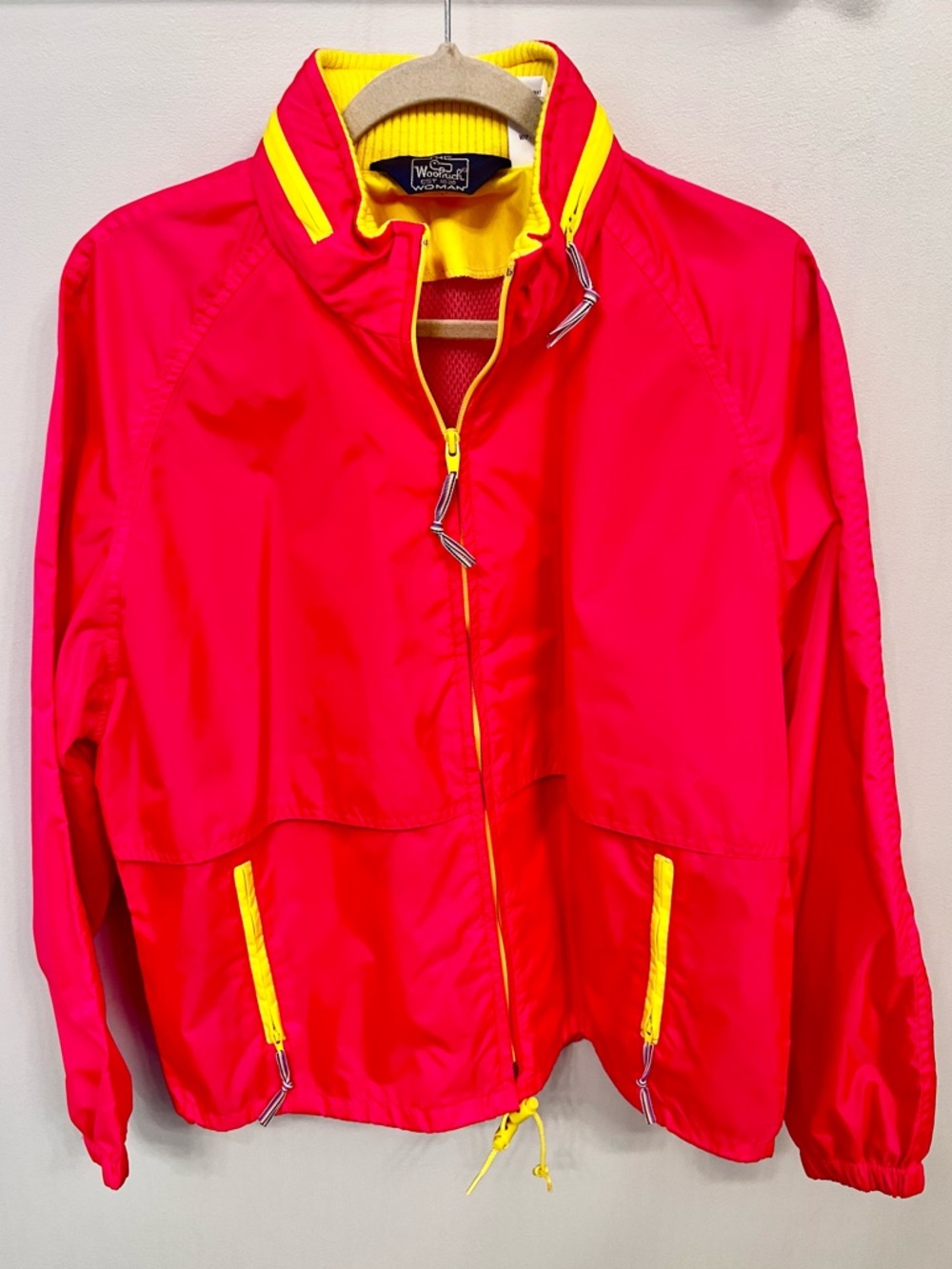 Vintage Retro‎ 80s Woolrich Windbreaker Jacket in Neon Pink and Yellow